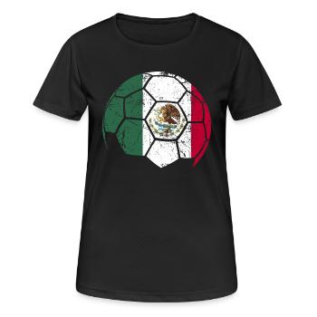 Mexico Soccer Ball Fußball - Frauen T-Shirt atmungsaktiv - Schwarz - Vorne - AI Model Female 172 light (172cm)