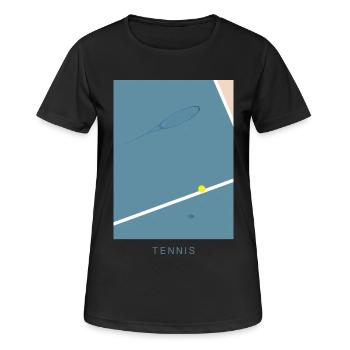 Tennis Art - Frauen T-Shirt atmungsaktiv - Schwarz - Vorne - AI Model Female 172 light (172cm)