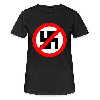 contre les nazis - T-shirt respirant Femme - noir - Devant - AI Model Female 172 light (172cm)