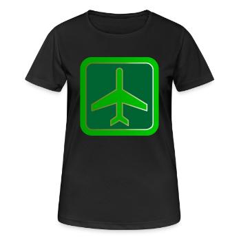 Avion en avion Heißluftballon ba de l'air - T-shirt respirant Femme - noir - Devant - AI Model Female 172 light (172cm)