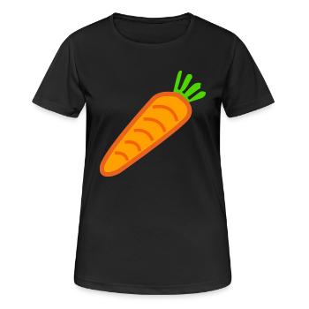 carrots moehren karotten ruebe veggie gemuese vege - Frauen T-Shirt atmungsaktiv - Schwarz - Vorne - AI Model Female 172 light (172cm)
