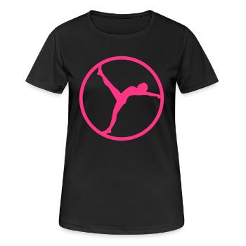 Roue allemande - T-shirt respirant Femme - noir - Devant - AI Model Female 172 light (172cm)