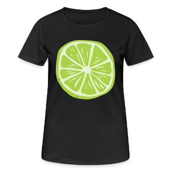 citron lime citron veggie Veggie agrumes - T-shirt respirant Femme - noir - Devant - AI Model Female 172 light (172cm)