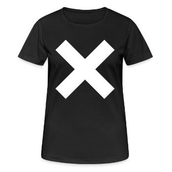 Kreuz - Frauen T-Shirt atmungsaktiv - Schwarz - Vorne - AI Model Female 172 light (172cm)