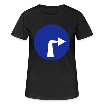 droit tourner le trafic panneau voiture cadeau idée - T-shirt respirant Femme - noir - Devant - AI Model Female 172 light (172cm)
