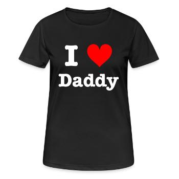 J'aime papa - T-shirt respirant Femme - noir - Devant - AI Model Female 172 light (172cm)