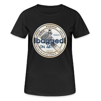 Bagged on air - Frauen T-Shirt atmungsaktiv - Schwarz - Vorne - AI Model Female 172 light (172cm)
