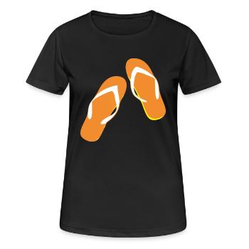 beach strand summer sommer vacation urlaub301 - Frauen T-Shirt atmungsaktiv - Schwarz - Vorne - AI Model Female 172 light (172cm)