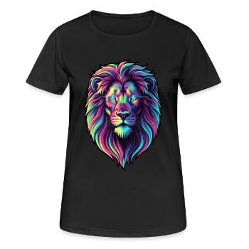 Blaze of color lion: Roar of life! - Women's Breathable T-Shirt - black - Front - AI Model Female 172 light (172cm)
