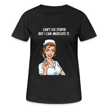 La stupidité peut être résolue médicalement ! Infirmière Fun - T-shirt respirant Femme - noir - Devant - AI Model Female 172 light (172cm)