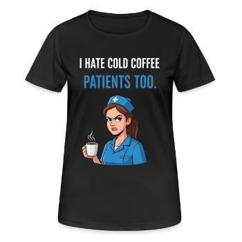 Krankenschwester Kaffee Lustig - Frauen T-Shirt atmungsaktiv - Schwarz - Vorne - AI Model Female 172 light (172cm)