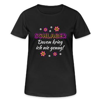 Schlager davon krieg ich nie genug - Frauen T-Shirt atmungsaktiv - Schwarz - Vorne - AI Model Female 172 light (172cm)