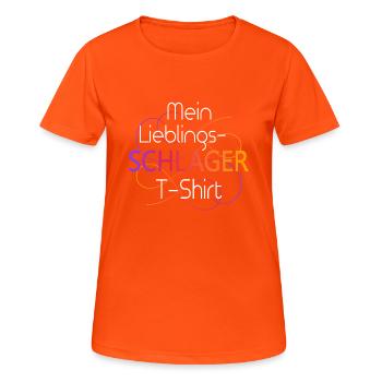 T-shirt Schlager - T-shirt respirant Femme - orange néon - Devant - AI Model Female 172 dark (172cm)
