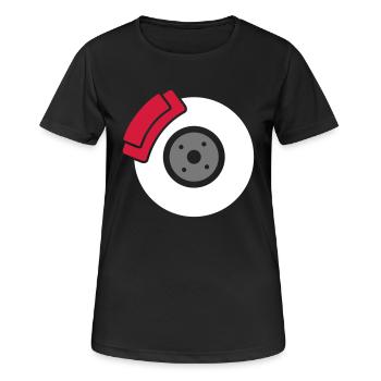 Scheibenbremse mit Bremssattel - Frauen T-Shirt atmungsaktiv - Schwarz - Vorne - AI Model Female 172 light (172cm)