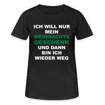 Mein Weihnachtsgeschenk - V2 - Frauen T-Shirt atmungsaktiv - Schwarz - Vorne - AI Model Female 172 light (172cm)