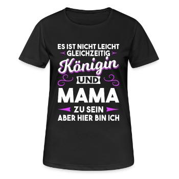 Königin und Mama - Frauen T-Shirt atmungsaktiv - Schwarz - Vorne - AI Model Female 172 light (172cm)