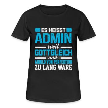 ADMIN - Perfekt - Frauen T-Shirt atmungsaktiv - Schwarz - Vorne - AI Model Female 172 light (172cm)