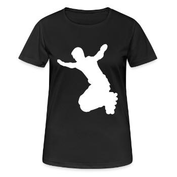 Patins rollers rollers patins - T-shirt respirant Femme - noir - Devant - AI Model Female 172 light (172cm)