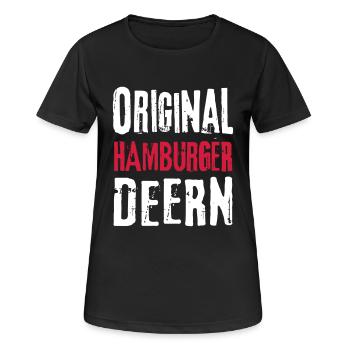 Hamburgerin Hamburg Hamburger Deern Frau Geschenk - Frauen T-Shirt atmungsaktiv - Schwarz - Vorne - AI Model Female 172 light (172cm)