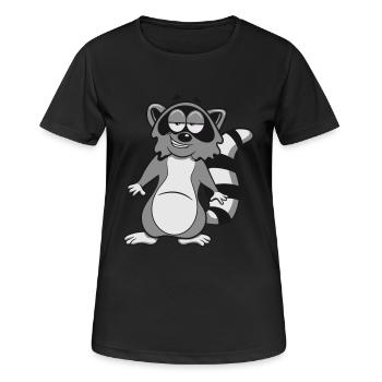 Waschbär grinsen lächeln - Frauen T-Shirt atmungsaktiv - Schwarz - Vorne - AI Model Female 172 light (172cm)