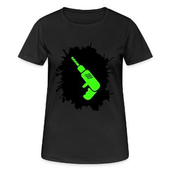 Artisan des perceuses Blobs - T-shirt respirant Femme - noir - Devant - AI Model Female 172 light (172cm)