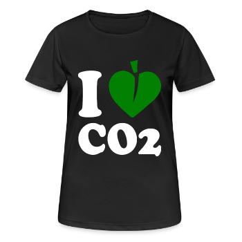 I love co2 - Frauen T-Shirt atmungsaktiv - Schwarz - Vorne - AI Model Female 172 light (172cm)