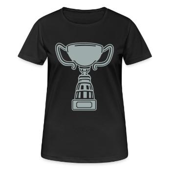 pokal - Frauen T-Shirt atmungsaktiv - Schwarz - Vorne - AI Model Female 172 light (172cm)