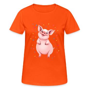 Confetti Carnival New Year's Eve Birthday Party Sow - Women's Breathable T-Shirt - neon orange - Front - AI Model Female 172 dark (172cm)