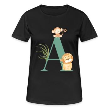 Brief an Green Jungle Animals - Frauen T-Shirt atmungsaktiv - Schwarz - Vorne - AI Model Female 172 light (172cm)