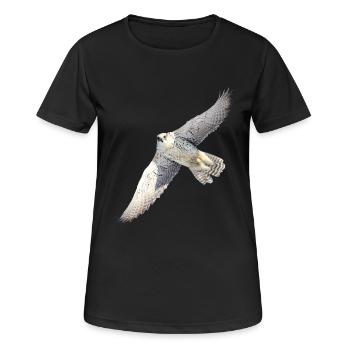 GyrFalcoin Flug - Frauen T-Shirt atmungsaktiv - Schwarz - Vorne - AI Model Female 172 light (172cm)