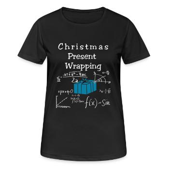 Funny Math Christmas Present Wrapping - Women's Breathable T-Shirt - black - Front - AI Model Female 172 light (172cm)