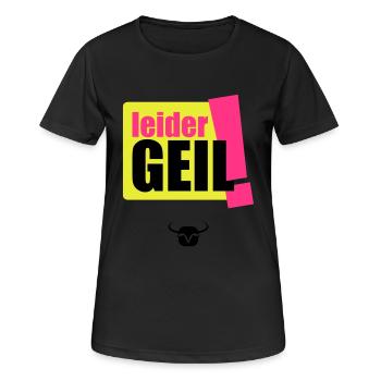leider Geil - Frauen T-Shirt atmungsaktiv - Schwarz - Vorne - AI Model Female 172 light (172cm)