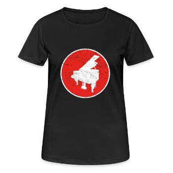 Cadeau piano piano - T-shirt respirant Femme - noir - Devant - AI Model Female 172 light (172cm)