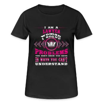 bday gift i wife woman LAWYER - Women's Breathable T-Shirt - black - Front - AI Model Female 172 light (172cm)