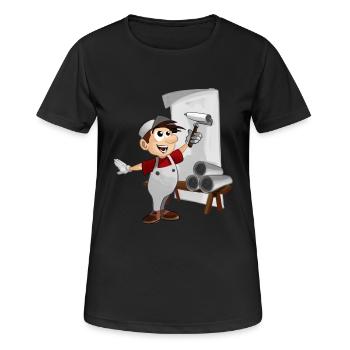 tapezierer maler paperhanger decorator upholsterer - Frauen T-Shirt atmungsaktiv - Schwarz - Vorne - AI Model Female 172 light (172cm)