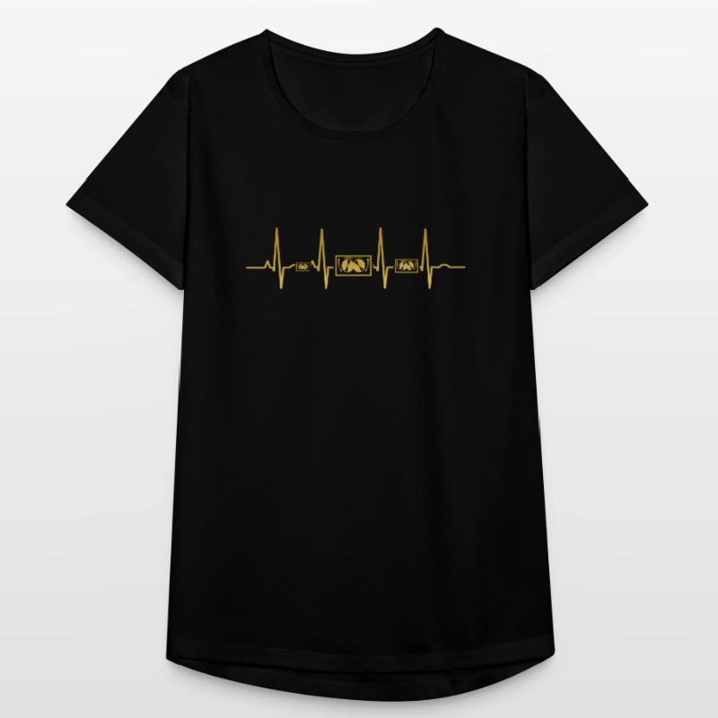 Herzschlag ekg herz human evolution TECHNO DJ ELEC Frauen T-Shirt atmungsaktiv