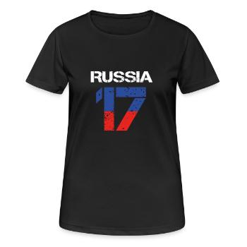 Fussball verein team party em wm RUSSIA 17 - Frauen T-Shirt atmungsaktiv - Schwarz - Vorne - AI Model Female 172 light (172cm)
