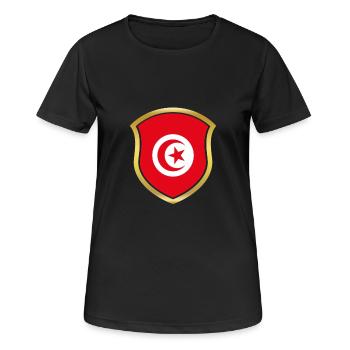 Weltmeister Champion 2018 wm team Tunesien png - Frauen T-Shirt atmungsaktiv - Schwarz - Vorne - AI Model Female 172 light (172cm)