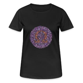 Omega-Sehtest - Frauen T-Shirt atmungsaktiv - Schwarz - Vorne - AI Model Female 172 light (172cm)
