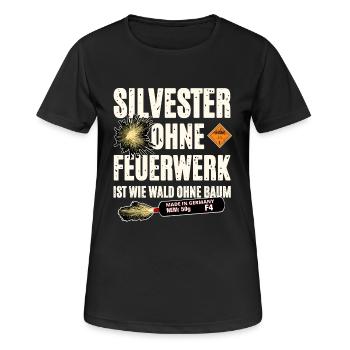 Pyro ohne Feuerwerk - Frauen T-Shirt atmungsaktiv - Schwarz - Vorne - AI Model Female 172 light (172cm)