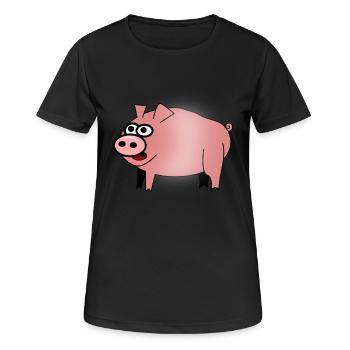 barbecue grill barbecue hamburger bacon bifteck sauver - T-shirt respirant Femme - noir - Devant - AI Model Female 172 light (172cm)