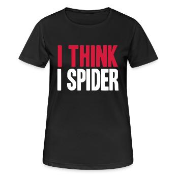 ICH GLAUB ICH SPINNE (DENGLISCH) - Frauen T-Shirt atmungsaktiv - Schwarz - Vorne - AI Model Female 172 light (172cm)