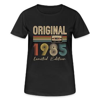40. Geburtstag 40 Jahre Original 1985 - Frauen T-Shirt atmungsaktiv - Schwarz - Vorne - AI Model Female 172 light (172cm)