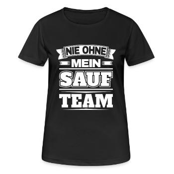 Nie ohne mein Sauf Team - Frauen T-Shirt atmungsaktiv - Schwarz - Vorne - AI Model Female 172 light (172cm)