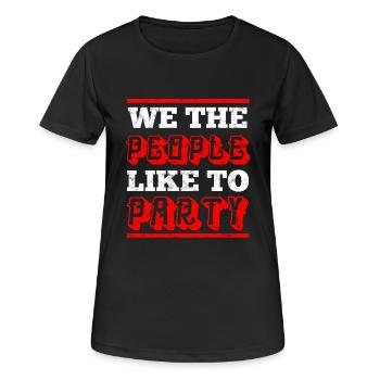 Nous aimons faire la fête - Party shirt - T-shirt respirant Femme - noir - Devant - AI Model Female 172 light (172cm)