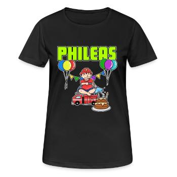 cadeau sapeurs-pompiers Phileas - T-shirt respirant Femme - noir - Devant - AI Model Female 172 light (172cm)