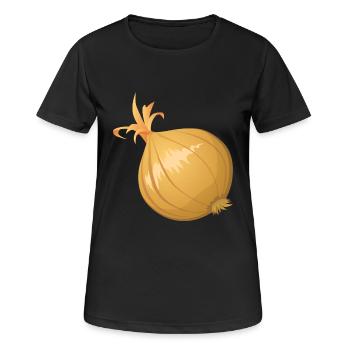 zwiebeln onion halloween gemuese vegetables34 - Frauen T-Shirt atmungsaktiv - Schwarz - Vorne - AI Model Female 172 light (172cm)