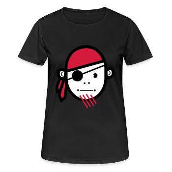 Pirate | pirates | pirates | boucaniers | marin - T-shirt respirant Femme - noir - Devant - AI Model Female 172 light (172cm)