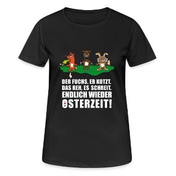 Osterzeit | Ostern | Osterhase | Osterei Reh Fuchs - Frauen T-Shirt atmungsaktiv - Schwarz - Vorne - AI Model Female 172 light (172cm)
