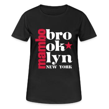 Mambo brooklyn NY - Salsa Dance Shirt - Frauen T-Shirt atmungsaktiv - Schwarz - Vorne - AI Model Female 172 light (172cm)